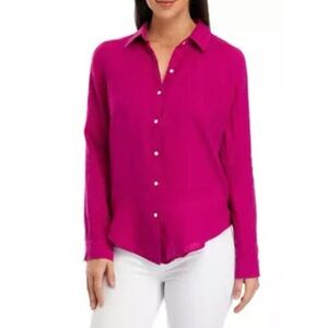 Lilly Pulitzer Sea View Linen Button Down Top✨